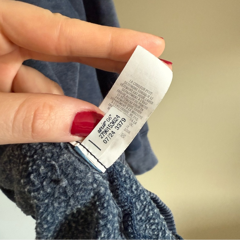 aerie Washed Navy Half-Zip Sweatshirt - Picture 5 of 9